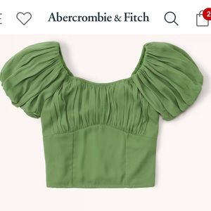 Never worn! Abercrombie puff sleeve & smocked top